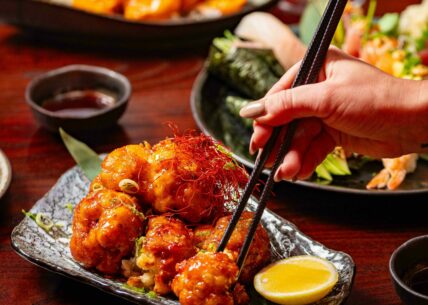 dynamite cauliflower (vg) crispy sake-marinated cauliflower, tossed in a sweet-spicy shichimi glaze dynamite cauliflower. delicious vegan dish of crispy sake-marinated cauliflower, tossed in a sweet-spicy shichimi glaze