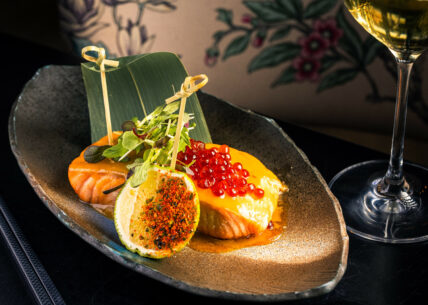salmon yuzu miso salmon yuzu miso. salmon marinated with a yuzu-infused miso, served with ikura