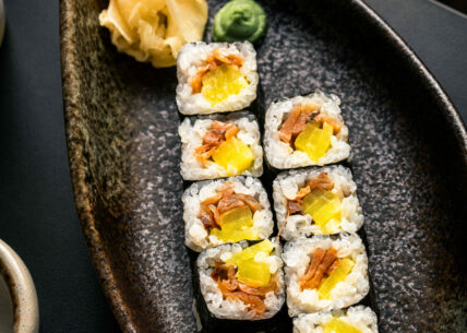 Hosomaki Hosomaki - Slim sushi rolls wrapped in nori. simple, clean, and classic. A traditional sushi bar staple.