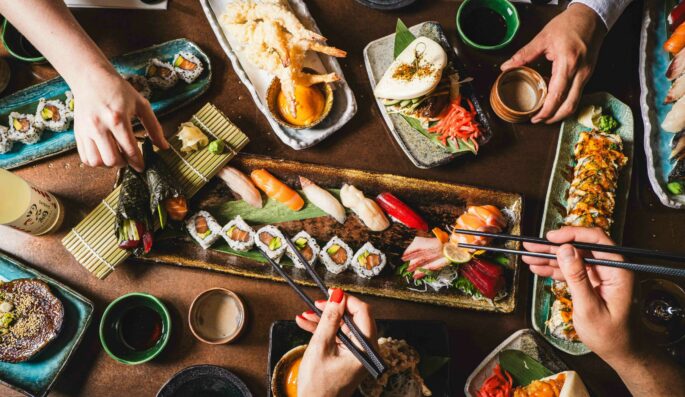 Sharing sushi platter from KIBOU Japanese restaurant